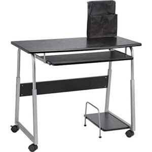 lorell 84847 computer desk, 45-1/2-inch x20-1/2-inch x29-inch,black/silver