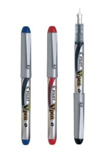 pilot v pen (varsity) disposable fountain pens, black,blue,red ink, small point value set of 3（with our shop original product description）