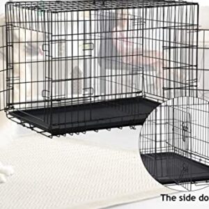 EDMBG Dog Crate 36x23x26 Large 2 Door Pet Kennel Cage Folding Portable Travel Metal