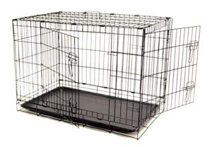 edmbg dog crate 36x23x26 large 2 door pet kennel cage folding portable travel metal