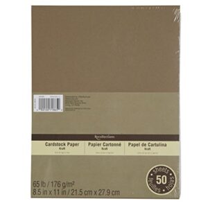 cardstock paper value pack, 8.5 x 11 in kraft by recollections