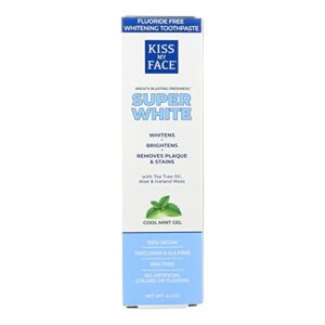 kiss my face toothpaste whitening cool mint 4.5 ounce (flouride-free) (133ml) (6 pack)