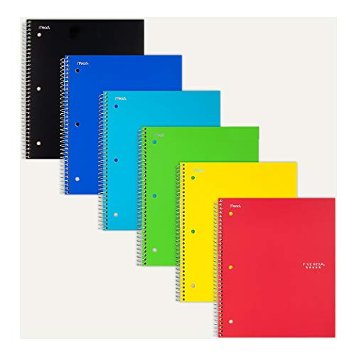 Five Star 06190 11" X 8-1/2" Graph Ruled 1 Subject Notebook Assorted Colors (Pack of 2)