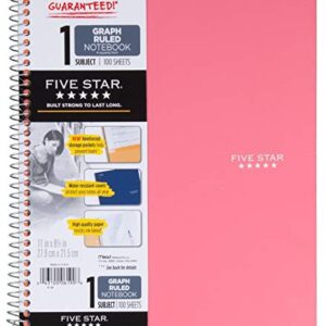 Five Star 06190 11" X 8-1/2" Graph Ruled 1 Subject Notebook Assorted Colors (Pack of 2)