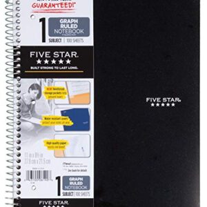 Five Star 06190 11" X 8-1/2" Graph Ruled 1 Subject Notebook Assorted Colors (Pack of 2)