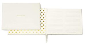 kate spade new york wedding guest book, bridal journal includes 17 lined pages, 35 blank cards and envelopes, and ceremony sign, gold dots