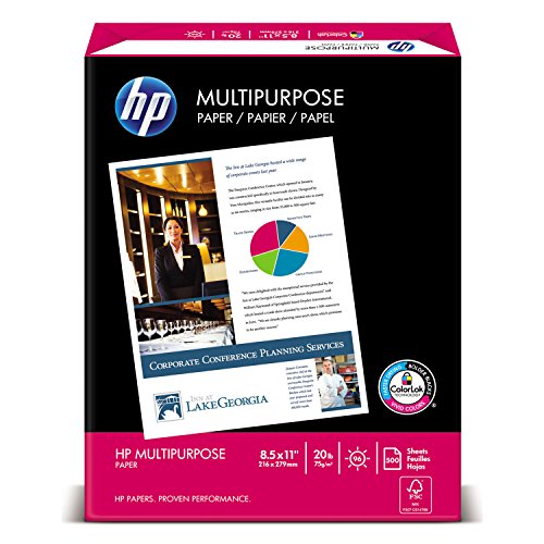 Hp 115100 Multipurpose Paper, 96 Bright, 20 Lb, Letter, White, 2500 Sheets/Carton