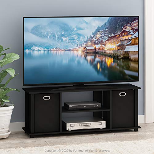 Furinno Econ Entertainment Center, Black/Black