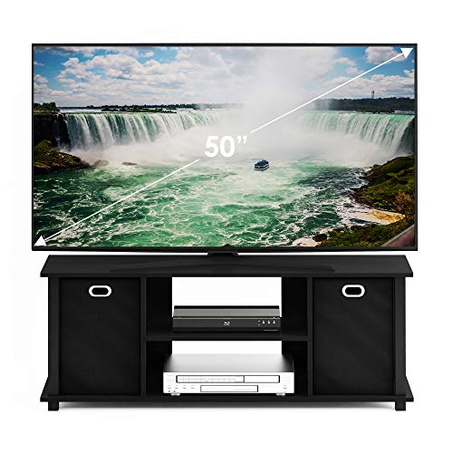 Furinno Econ Entertainment Center, Black/Black