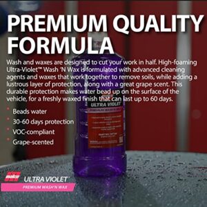 Malco Ultra Violet Premium Wash'n Wax – Best 2-In-1 Car Wash and Wax/Cleans and Provides A Durable, High-Gloss Shine in One Fast and Easy Step / 1 Gallon (107101)