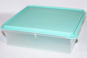tupperware snack and store square container frosted sheer and mint