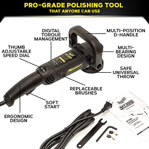 Meguiar's Professional MT300 DA Polisher - Professional-Grade Dual Action Polisher Ideal for the Pro Detailer or Detailing Enthusiast - 1 Count