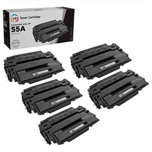 ld products compatible replacements for hp 55a 55x ce255a ce255x toner cartridge for laserjet p3015 p3015dn p3015x hp laserjet pro 500 mfp m521dn m521dw m521 m525 toner printer (sy black, 5-pack)
