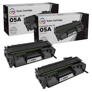 ld compatible toner cartridge replacements for hp 05a (black, 2-pack)