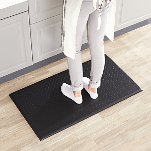 Amazon Basics Rectangular Anti Fatigue Standing Comfort Mat for Home and Office, 20 x 36 Inch, Black