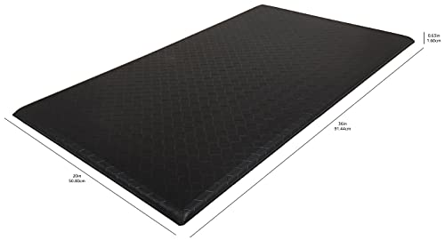 Amazon Basics Rectangular Anti Fatigue Standing Comfort Mat for Home and Office, 20 x 36 Inch, Black