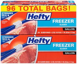 hefty slider storage bags, gallon size, 96 count