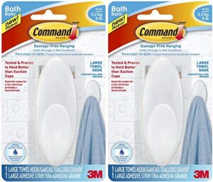 command towel hook, frosted, 5-pound capacity, (pack of 2)