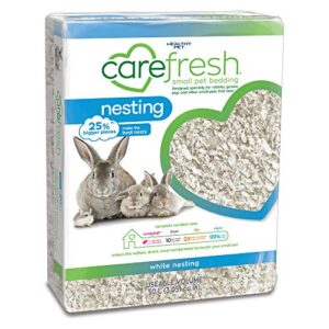 carefresh 99% dust-free white natural paper nesting small pet bedding with odor control, 50 l