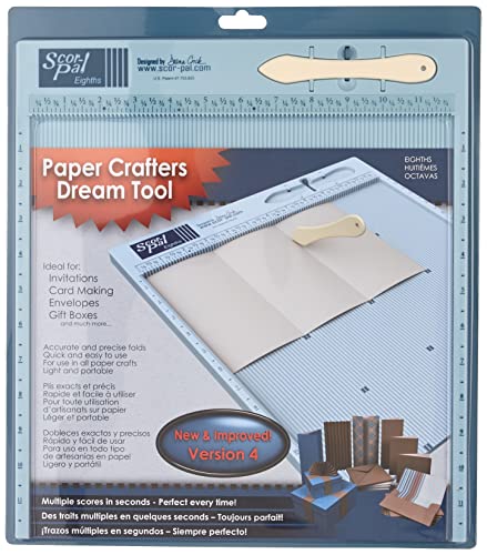 Scor-Pal SP108 Eighths Measuring and Scoring Board, 12" by 12", 1/8" Space Grooves