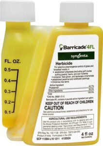 barricade 4fl herbicide concentrate - preemergent weed control - long lasting broadleaf weed prevention for lawns, turf grass, ornamentals, and more, 4 fl oz
