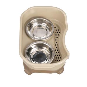 Neater Feeder Express for Cats - Mess Proof Pet Feeder with Stainless Steel Food & Water Bowls - Drip Proof, Non-Tip, and Non-Slip - Cappuccino