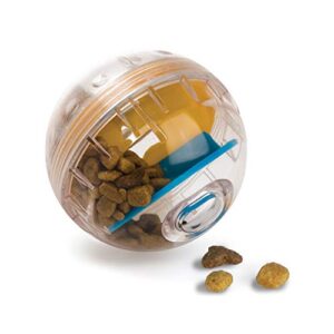 pet zone iq treat ball dog treat dispenser interactive dog toy - 3" - for dogs and cats - adjustable difficult dog ball for treats