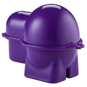 hutzler egg to-go container with salt shaker, purple