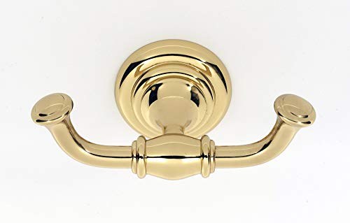 Alno Creations Charlie's Collection Double Robe Hook -a6784-pb- Polished Brass