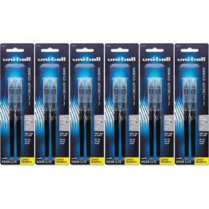 uni-ball vision elite rollerball pen refills, 0.8mm, bold point, black ink, 2 count (6 pack)