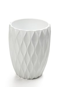 roselli trading company wave collection wastebasket, white