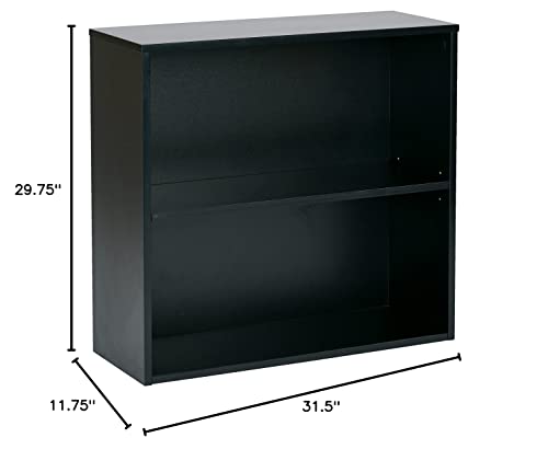 OSP Designs Prado 2 Shelf Bookcase, 30-Inch, Black