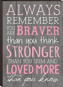always remember you are braver than you think 4x6 tabletop mini wall sign