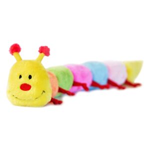 zippypaws - colorful caterpillar dog toy, rainbow dog toy with squeakers, plush dog toys for aggressive chewers, summer dog toys, rainbow dog pride accessories