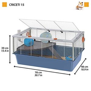 Ferplast Hamster Cage Mouse Cage Small Animal Cage CRICETI 15 Two-Storey, Accessories Included, 78 x 48 x 39 cm