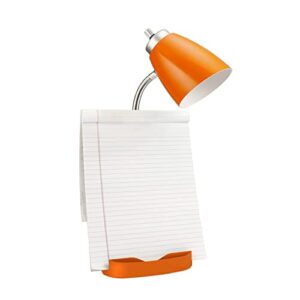 Limelights LD1002-ORG Gooseneck Organizer iPad Stand or Book Holder Desk Lamp, Orange 6.5 x 6.5 x 18.5