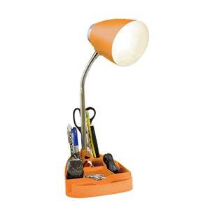 Limelights LD1002-ORG Gooseneck Organizer iPad Stand or Book Holder Desk Lamp, Orange 6.5 x 6.5 x 18.5