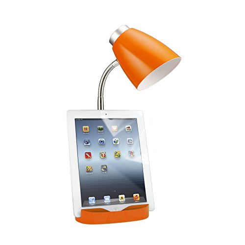 Limelights LD1002-ORG Gooseneck Organizer iPad Stand or Book Holder Desk Lamp, Orange 6.5 x 6.5 x 18.5