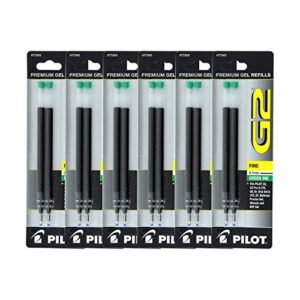 PILOT G2, Dr. Grip Gel/Ltd, ExecuGel G6, Q7 Rollerball Gel Ink Pen Refills, 0.7mm, Fine Point, Blue Ink, Pack of 12