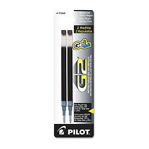 PILOT G2, Dr. Grip Gel/Ltd, ExecuGel G6, Q7 Rollerball Gel Ink Pen Refills, 0.7mm, Fine Point, Blue Ink, Pack of 12