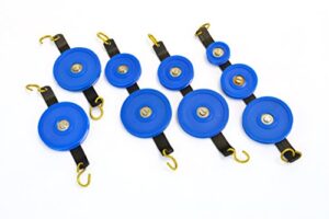 eisco labs set of 5 plastic pulleys in tandem, low friction
