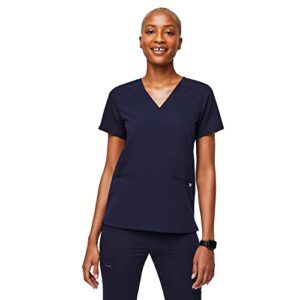 FIGS Casma Three-Pocket Scrub Top for Women – Navy Blue, M