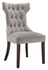 dhp clairborne tufted dining chair (2 pack), wood, taupe / espresso