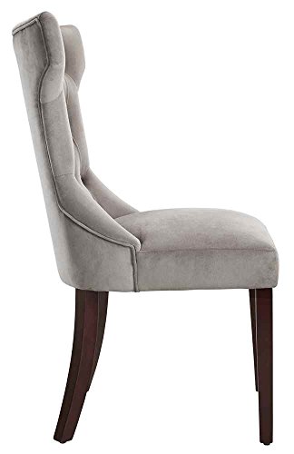 DHP Clairborne Tufted Dining Chair (2 Pack), Wood, Taupe / Espresso