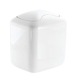 iDesign Una Vanity Countertop Wastebasket Trash Can - White