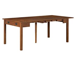 meco stakmore traditional expanding table, fruitwood frame, 20 in x 40 in x 30.3 in