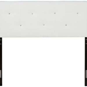 Baxton Studio Dalini Modern and Contemporary Full White Faux Leather Headboard with Faux Crystal Buttons