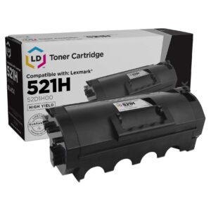 LD Compatible Toner Cartridge Replacement for Lexmark 521H High Yield (Black)