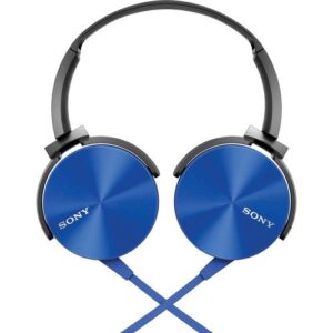 Sony Premium Powerful Lightweight Extra Bass Stereo Headphones with in-line Microphone and Remote for Apple iPhone/Android Smartphone (Blue)