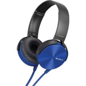 Sony Premium Powerful Lightweight Extra Bass Stereo Headphones with in-line Microphone and Remote for Apple iPhone/Android Smartphone (Blue)